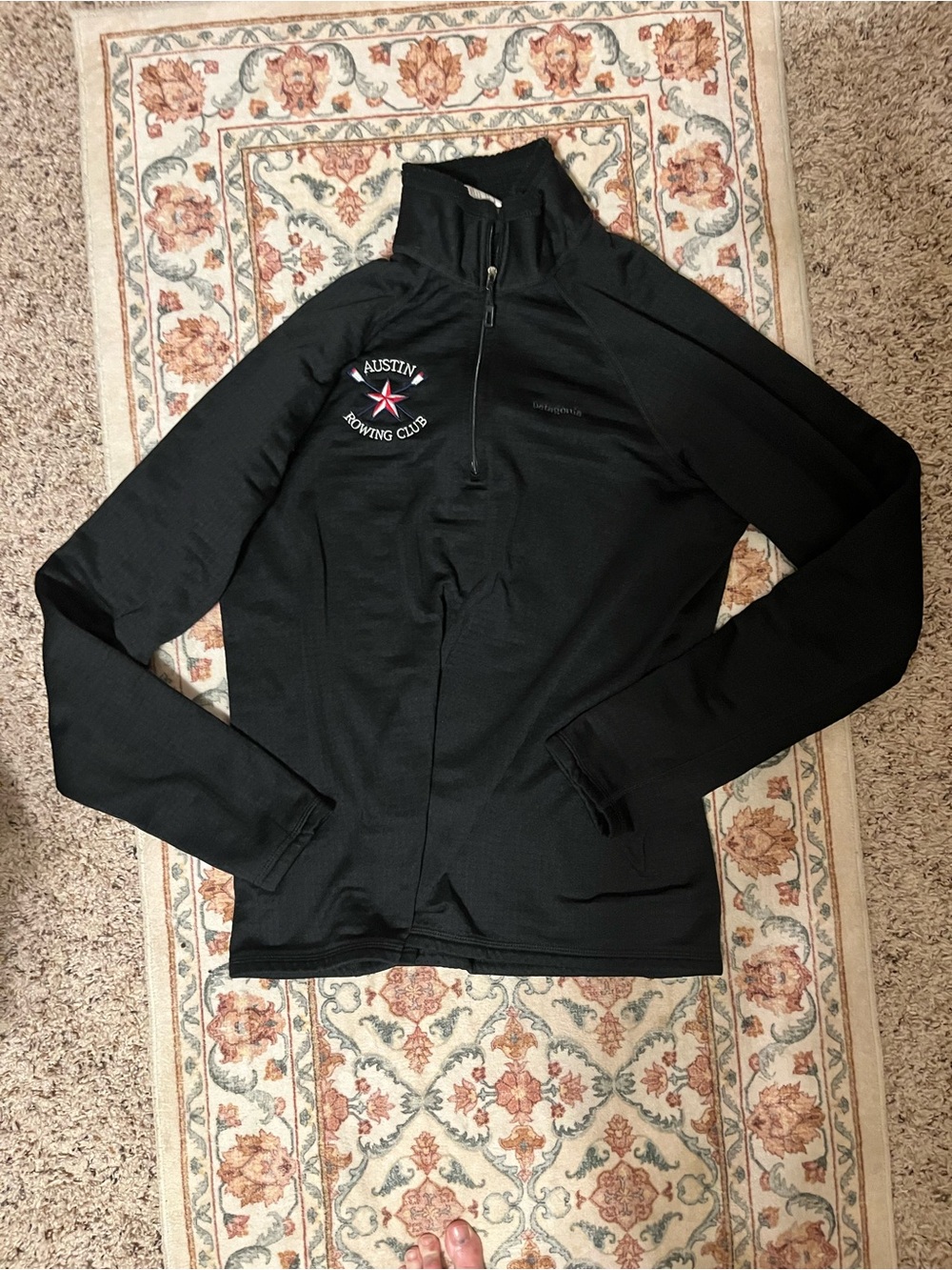 Patagonia Black Quarter-Zip Jacket with Austin Rowing Club Logo